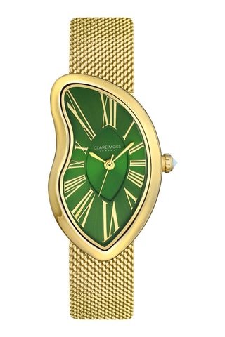 Montre à quartz en acier Old money - Doré et vert