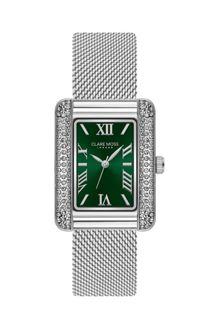 Montre à quartz en acier et zircons Wimbledon