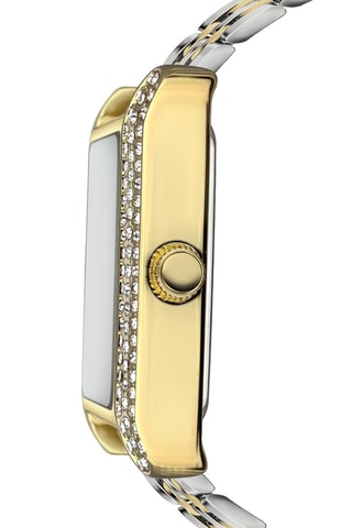 Montre à quartz en acier et zircons C&M