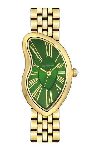 Montre à quartz en acier Old money - Doré et vert