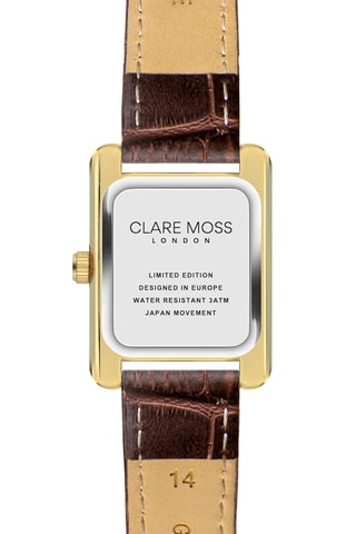 Montre à quartz en cuir de veau Magnolia - Marron et doré