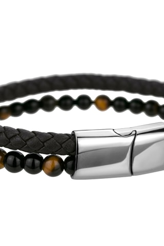 Bracelet - Cuir et onyx