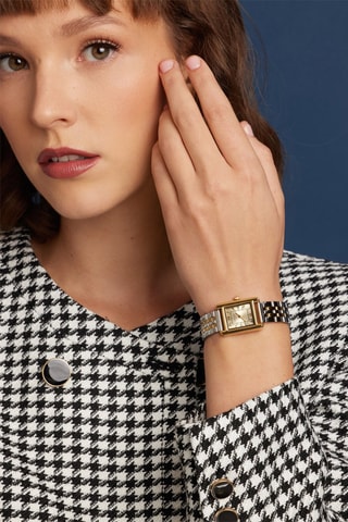 Montre à quartz en acier Magnolia - Argenté et doré