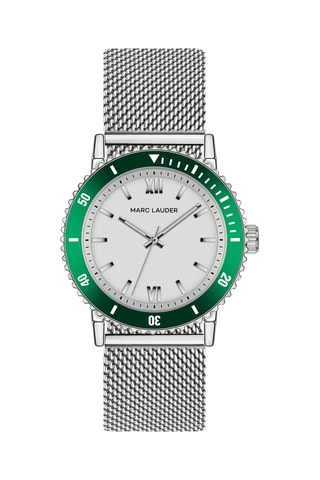 Montre à quartz en acier Sofia - Argenté et vert