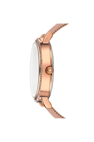 Montre à quartz en acier Monaco - Doré rose et blanc