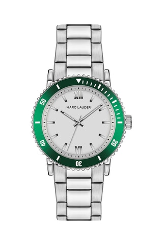 Montre à quartz en acier Sofia - Argenté et vert