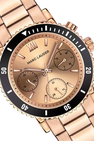 Montre à quartz en acier Granada - Doré rose et noir