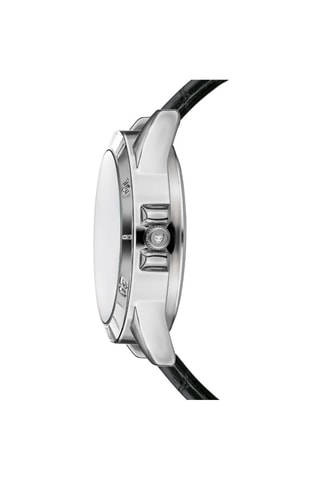 Montre à quartz en cuir Alta Noir et argenté