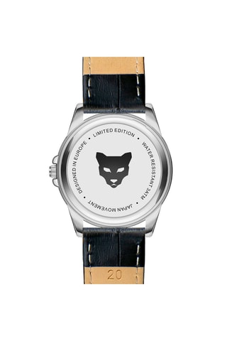 Montre à quartz en cuir Alta Noir et argenté