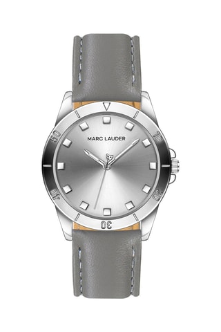 Montre à quartz en cuir Alta Gris et argenté