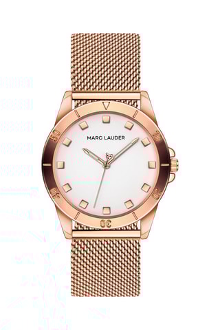 Montre à quartz en acier Verona - Doré rose et blanc