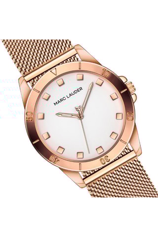 Montre à quartz en acier Verona - Doré rose et blanc