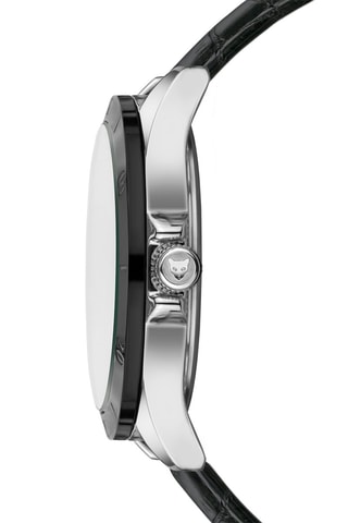 Montre à quartz en cuir Valletta - Noir et bleu