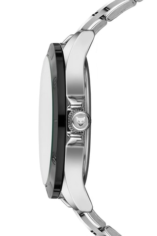 Montre à quartz en acier San - Argenté et noir