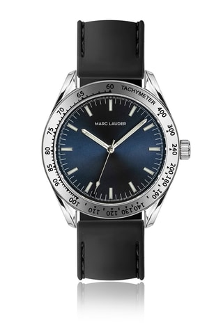 Montre à quartz en silicone Helsinki - Noir et argenté