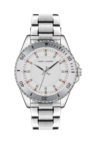 Montre à quartz en acier Oslo - Argenté et blanc