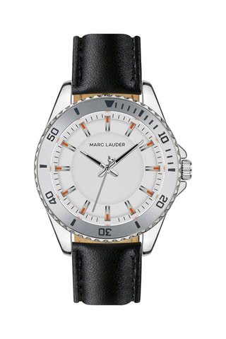Montre à quartz en cuir Oslo - Noir et blanc