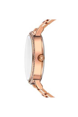 Montre à quartz en acier Monaco - Doré rose et blanc