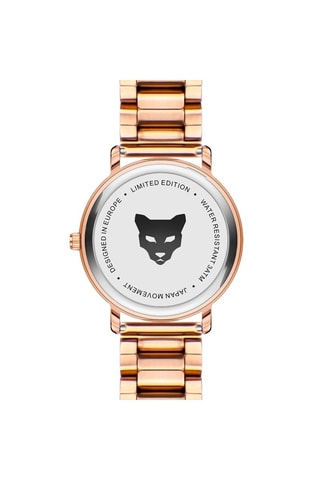 Montre à quartz en acier Monaco - Doré rose et blanc