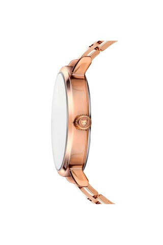 Montre à quartz en acier Bologna - Doré rose et noir