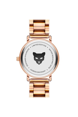 Montre à quartz en acier Bologna - Doré rose et noir