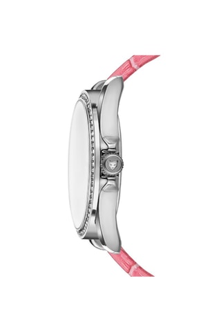 Montre à quartz en cuir St Tropez - Rose et argenté