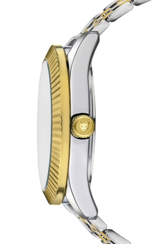 Montre à quartz en acier et zircons Edinburgh - Argenté et noir