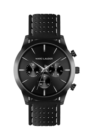 Montre à quartz en silicone London - Chronographe - Noir
