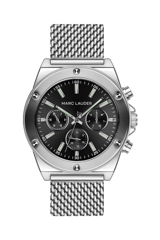 Montre à quartz en acier Mykonos - Argenté et noir