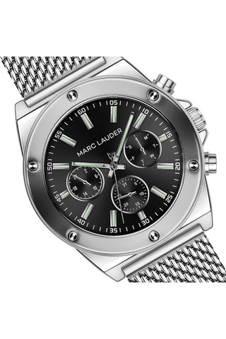Montre à quartz en acier Mykonos - Argenté et noir