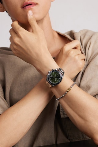 Coffret montre à quartz en acier et bracelet