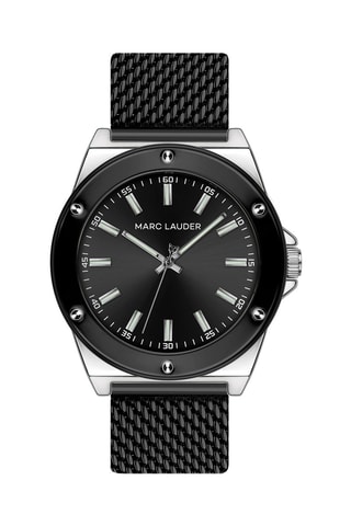 Montre à quartz en acier Cologne - Noir et argenté