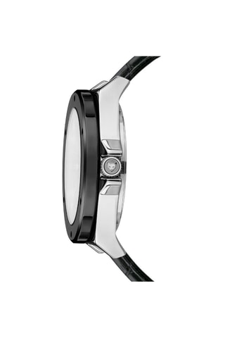 Montre à quartz en cuir Cologne - Noir et argenté