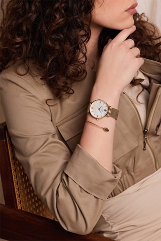 Coffret montre à quartz et bracelet en zircons Pearl of the Sea