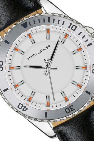Coffret montre à quartz en cuir et jonc Oslo
