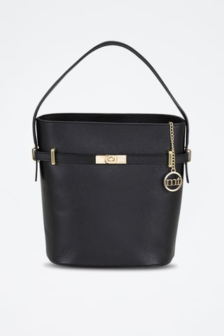 Sac seau en cuir Lattanzio - Noir
