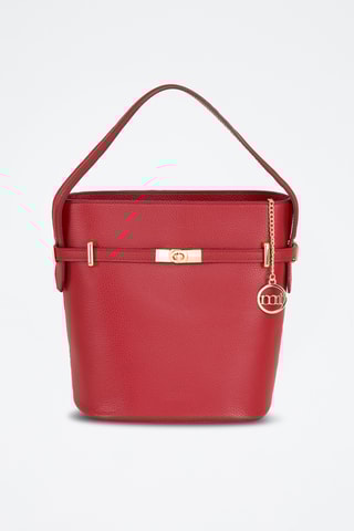 Sac seau en cuir Lattanzio - Rouge