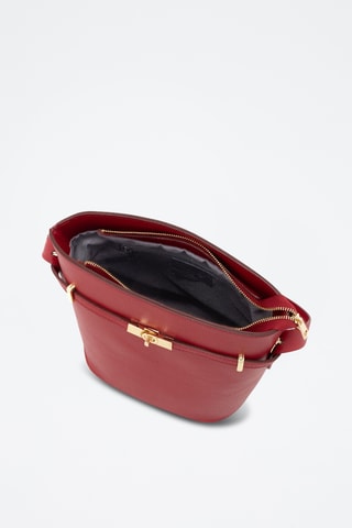 Sac seau en cuir Lattanzio - Rouge