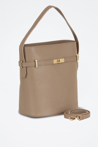 Sac seau en cuir Lattanzio - Taupe
