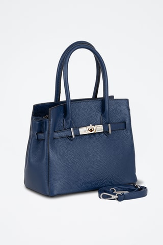 Sac à main en cuir Fraccaroli - Bleu marine