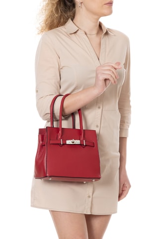 Sac à main en cuir Fraccaroli - Rouge
