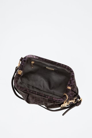 Sac bandoulière en cuir - Noir et violet