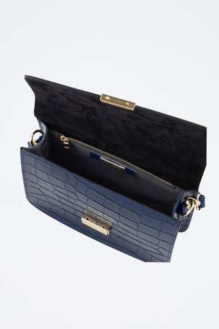 Sac bandoulière en cuir - Bleu