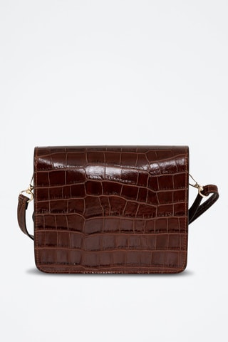 Sac bandoulière en cuir - Marron et doré