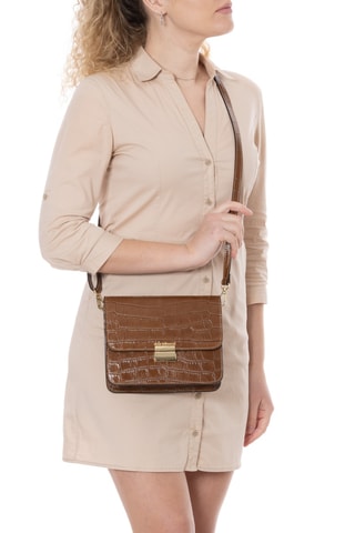 Sac bandoulière en cuir - Marron