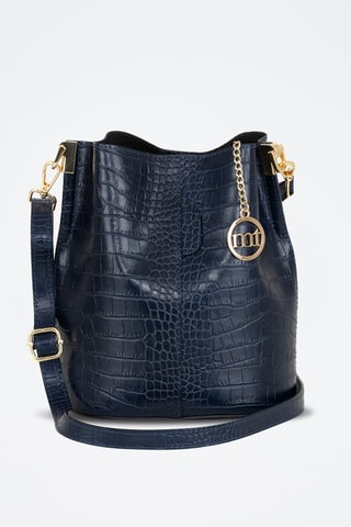 Sac seau en cuir Mottarone - Bleu