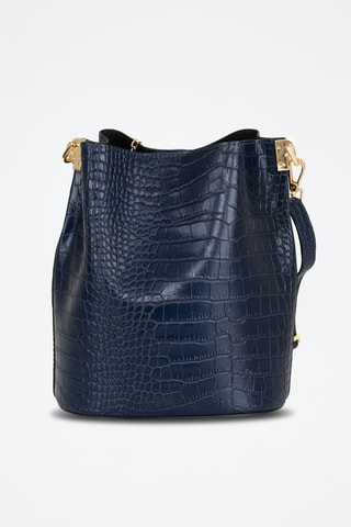 Sac seau en cuir Mottarone - Bleu