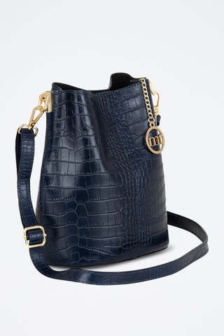 Sac seau en cuir Mottarone - Bleu