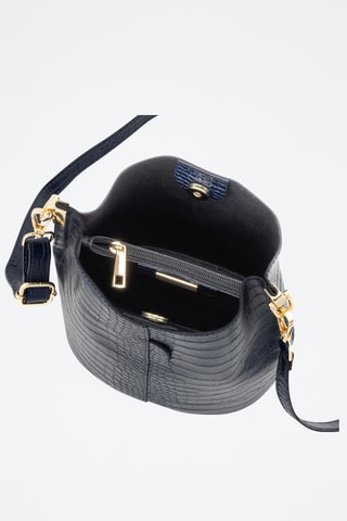 Sac seau en cuir Mottarone - Bleu