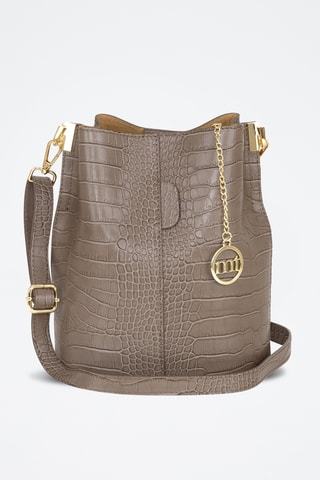 Sac seau en cuir Mottarone - Taupe